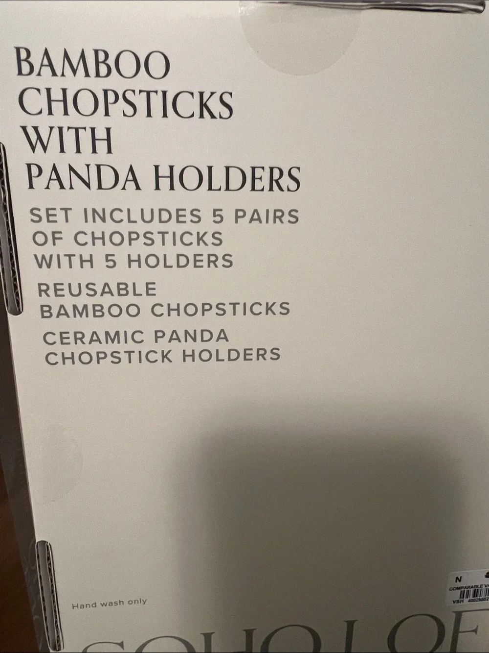 #2315*Soho Loft Bamboo Chopsticks Set W/Panda Holders - Colorful Floral Handles
